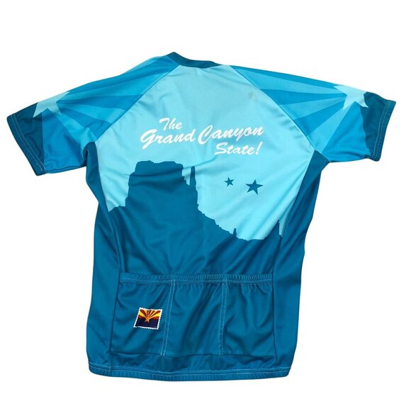 Lot of Two Men's Athletic Cycling Jersey Shirt M/L Red Blue Short Sleeve Zoot - Picture 5 of 16